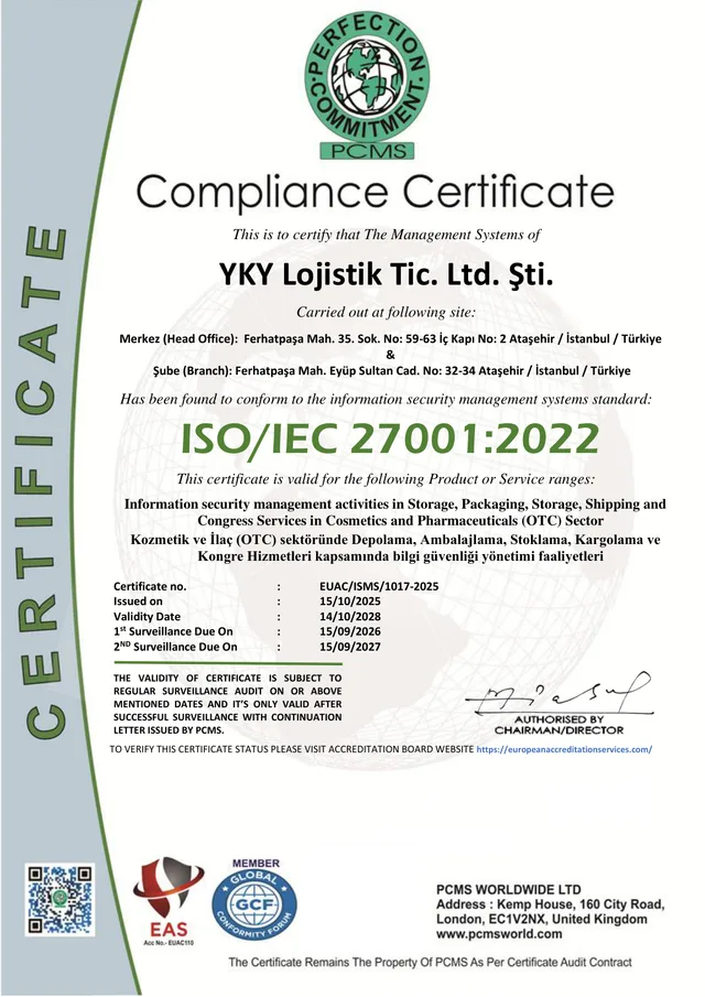 ISO/IEC 27001 certificate