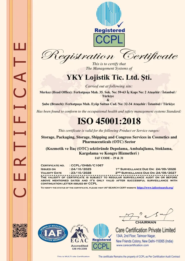 ISO 45001 certificate